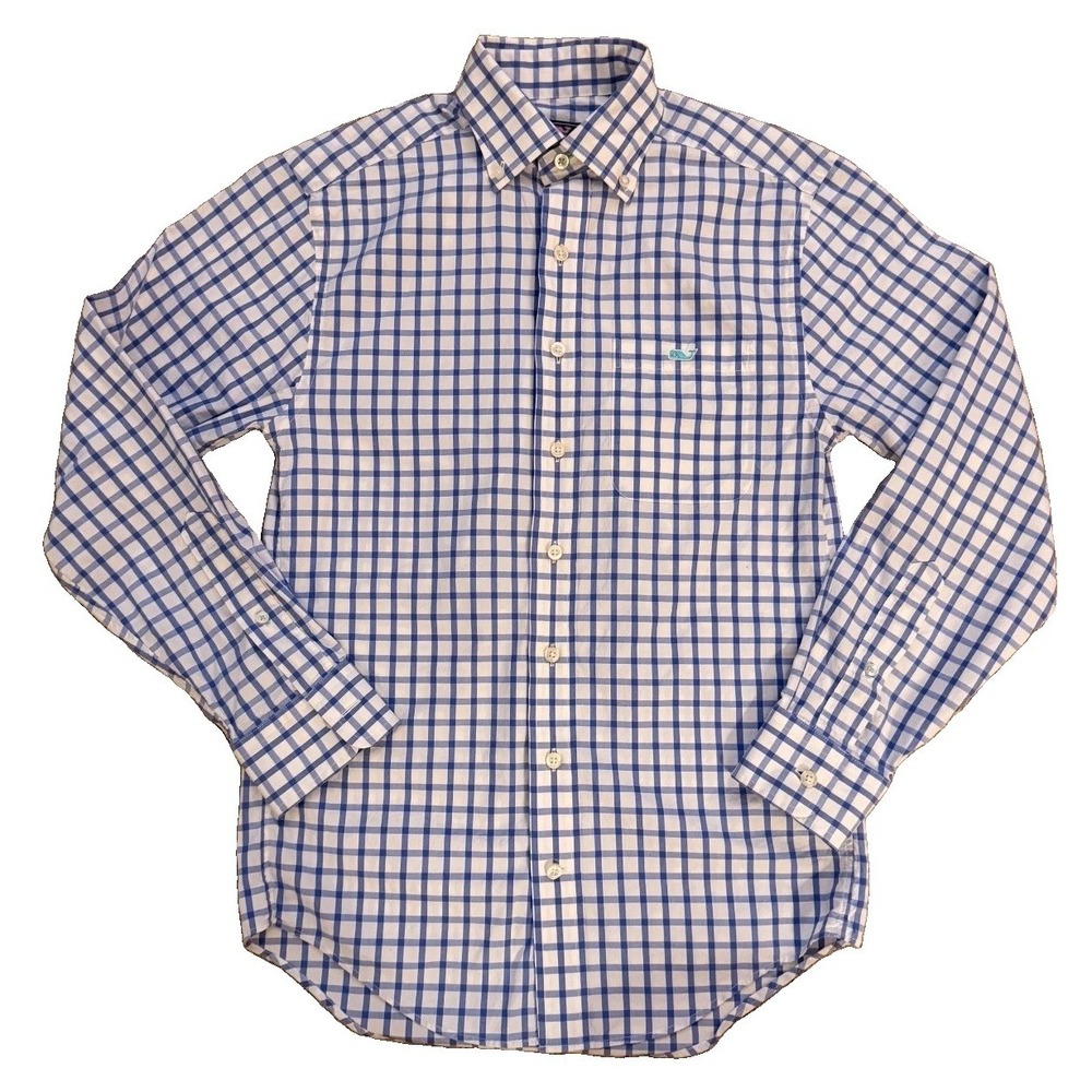 Vineyard Vines Long Sleeve Button Down Blue White XS Dress Shirt Wedding Office